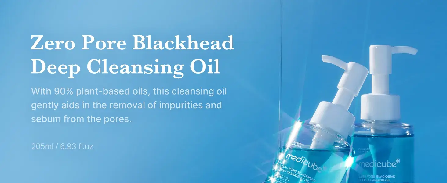 MEDICUBE Zero Pore Blackhead Deep Cleansing Oil 205ml /arctisztító olaj - Image 2