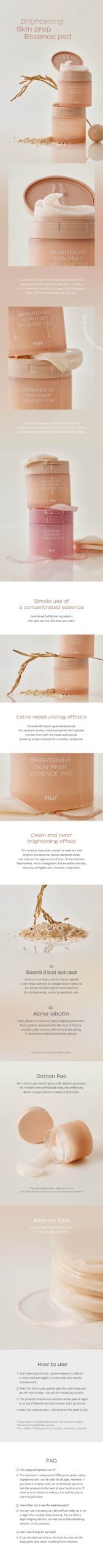 HOUSE OF HUR Brightening Skin Prep Essence Pad 140ml (70 darab) /esszenciapárnák - Image 2