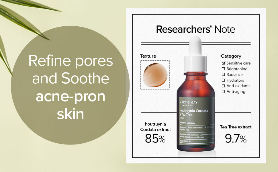 MARY & MAY Houttuynia Cordata +Tea Tree Serum 30ml /szérum - Image 3