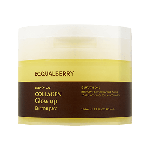 EQQUALBERRY Collagen Glow Up Gel Toner Pads 140ml 60 darab /tonikpárnák