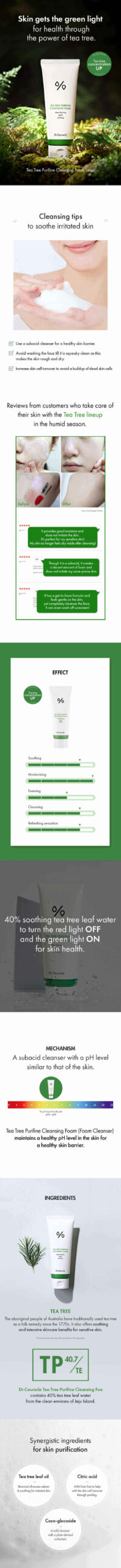 DR. CEURACLE Tea Tree Purifine Cleansing Foam 150ml - Image 2
