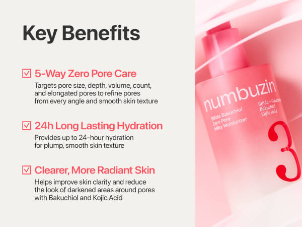 Numbuzin - No.3 Bifida Bakuchiol Zero Pore Milky Moisturizer 150ml - Image 3